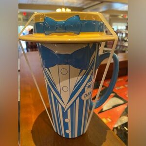 Disney Parks The Dapper Dans Dapper Dan Mug with Lid Ceramic Coffee Mug New
